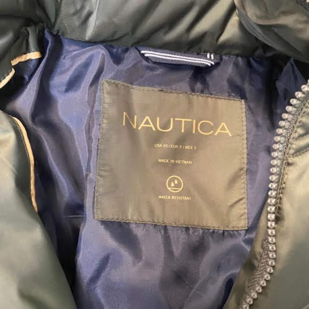 NWT $195 NAUTICA Women XS Winter Snow Puffer Jacket with Faux Fur Trim Green - Picture 7 of 11